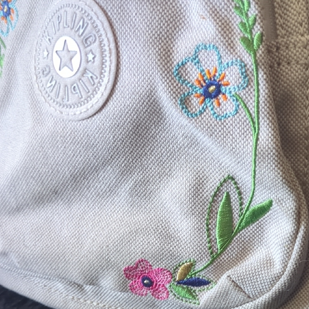 Kipling Beige Floral Embroidered Mini Backpack - Picture 7 of 10